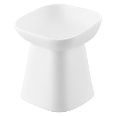 山崎実業 nooks 食べやすい高さ陶器ペットフードボウル ヌークス 斜め H17