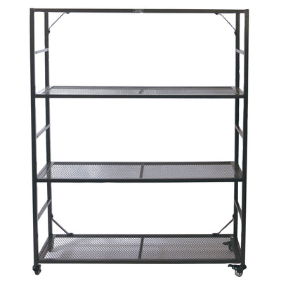 オープンラック ポストジェネラル 幅102cm 4段 スチール 収納棚 ラック 可動棚 キャスター付き