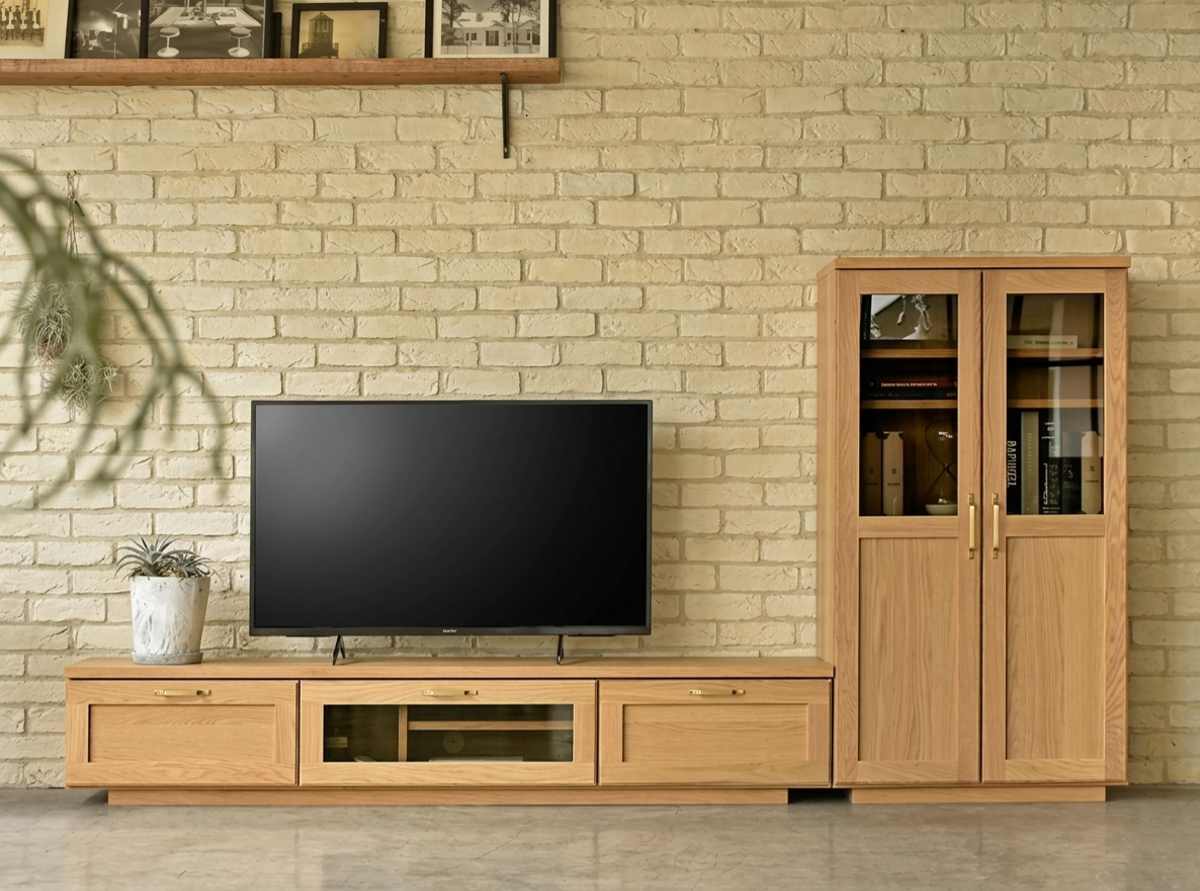 テレビ台 ローボード 幅180cm オーク 木目調 日本製 可動棚 テレビ