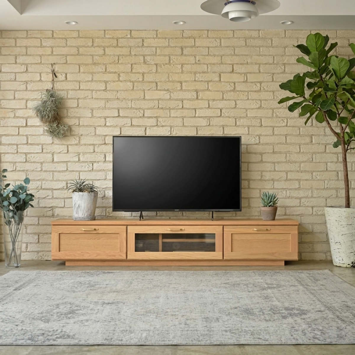 テレビ台 ローボード 幅180cm オーク 木目調 日本製 可動棚 テレビ
