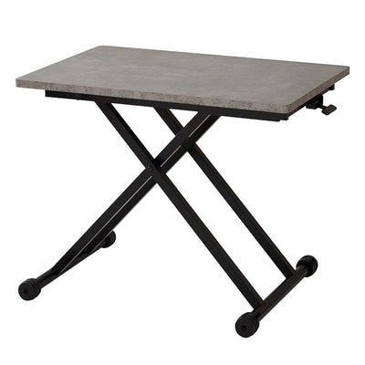 昇降テーブル 高さ12.5～72cm 完成品 無段階高さ調整 木目調 キャスター脚 ガス圧 リフトテーブル