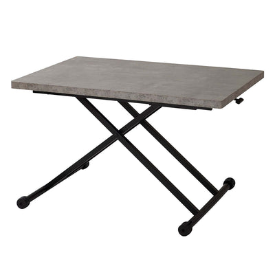 昇降テーブル 高さ14～72cm 完成品 無段階高さ調整 木目調 キャスター脚 ガス圧 リフトテーブル