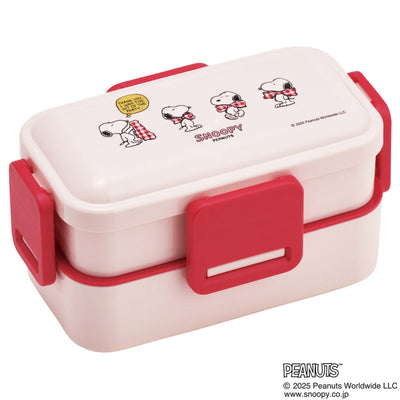 弁当箱 2段 600ml 2段ふわっと弁当箱 SNOOPYリボン