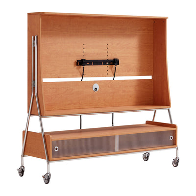 テレビスタンド 32～55型対応 壁掛け風 壁寄せ 木目調 収納棚 キャスター付き おしゃれ