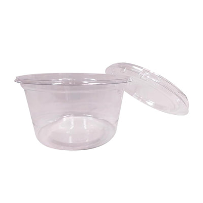 使い捨て容器 透明ふた付き丸カップ 200ml 10枚入 おかずデザート容器
