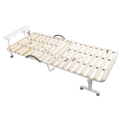 折りたたみすのこベッド シングル 宮棚 2口コンセント付 天然桐