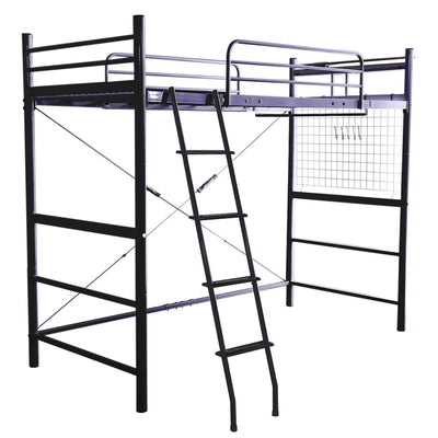 ロフトベッド シングル 宮棚 2口コンセント付 メッシュ床