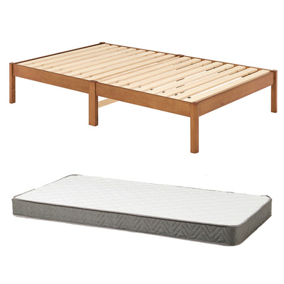 マットレス付きベッド セミダブル ボンネルコイルマットレス 3分組立 ベッド ロールすのこ