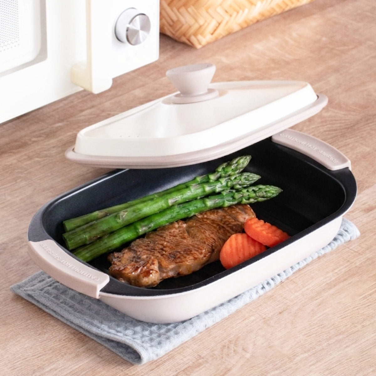 レンジパン 23×16cm ズボラ グリルパン 電子レンジ調理器 IH対応 食洗