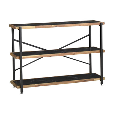 オープンラック 幅118cm 3段 天然木 シェルフ