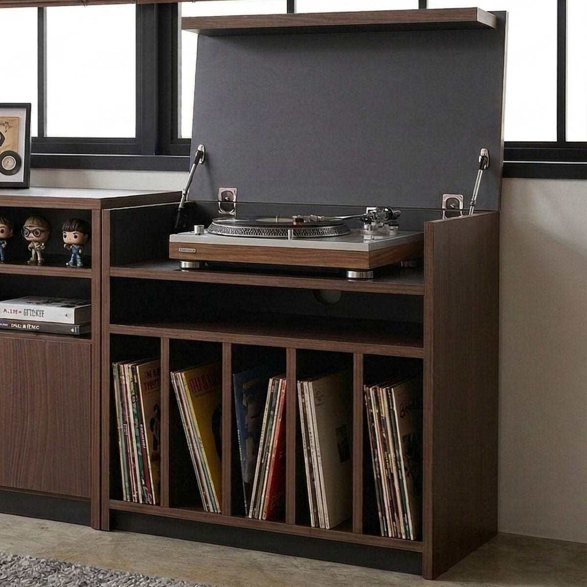 【こうめおじりん】レコードディスプレイキャビネット レコードキャビネット 幅70cm 木目調 日本製 完成品 – ハウジー