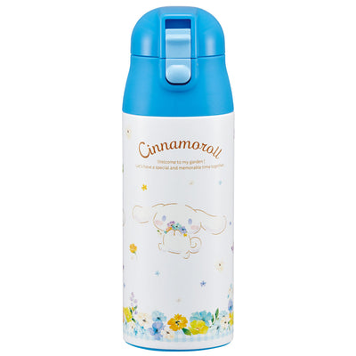 水筒 360ml 超軽量ワンプッシュステンマグ シナモロール パステル水彩花柄
