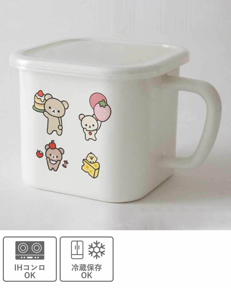 ホーロー マルチスクエア 味噌ポット 4点セット 保存容器 リラックマ ホーロー マルチ スクエアポット 味噌ポット