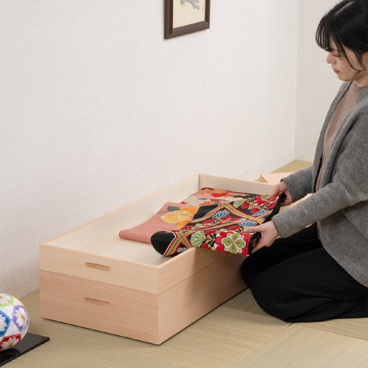 桐衣装箱 2段 高さ35.5cm 柿渋仕上げ 日本製 – ハウジー