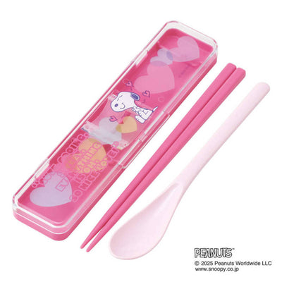 コンビセット 箸 スプーン スヌーピー クリアハート ピンク