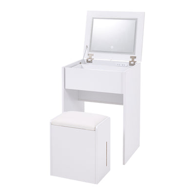 ドレッサー 幅50cm LEDライト付き コンセント付き 2way
