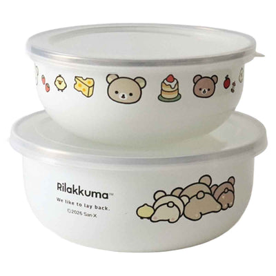 保存容器 リラックマ ホーロー ボウル 2個セット 12cm＆14cm