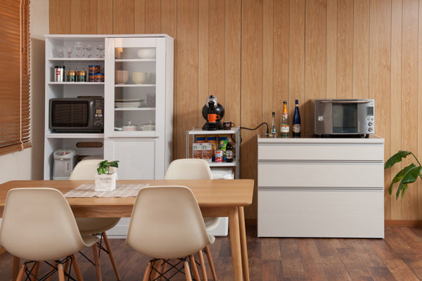 キッチンカウンター北欧風ステンレストップモダンデザイン幅110cm