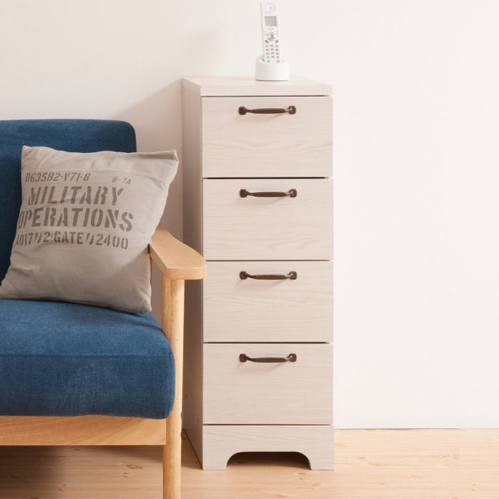 カウンター下収納チェスト幅30cm4段北欧風引出し
