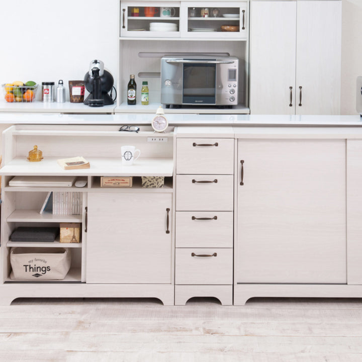 カウンター下収納チェスト幅30cm4段北欧風引出し