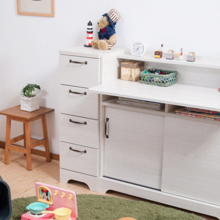 カウンター下収納チェスト幅30cm4段北欧風引出し