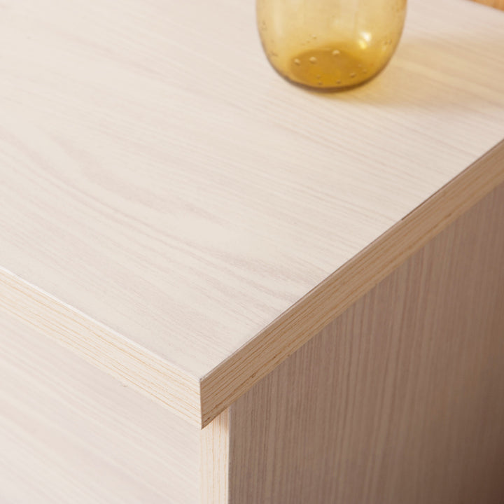 カウンター下収納キャビネット幅80cm北欧風2分別ダストボックス付