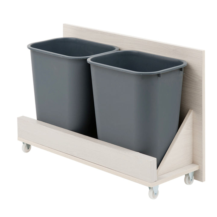 カウンター下収納キャビネット幅80cm北欧風2分別ダストボックス付