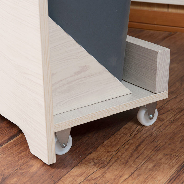 カウンター下収納キャビネット幅80cm北欧風2分別ダストボックス付