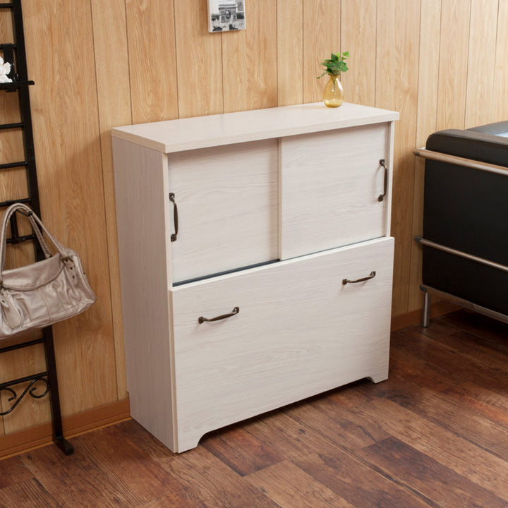 カウンター下収納キャビネット幅80cm北欧風2分別ダストボックス付