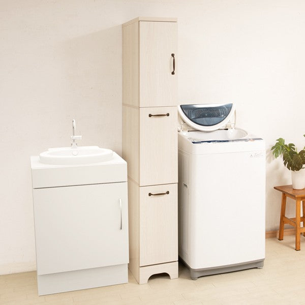 ランドリーチェスト 幅25cm スリム 分別収納 フラップ扉2段 収納