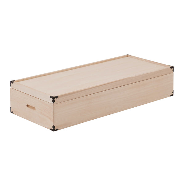 桐衣装ケース幅91cm1段高さ17cm衣裳箱隅金具付天然木完成品