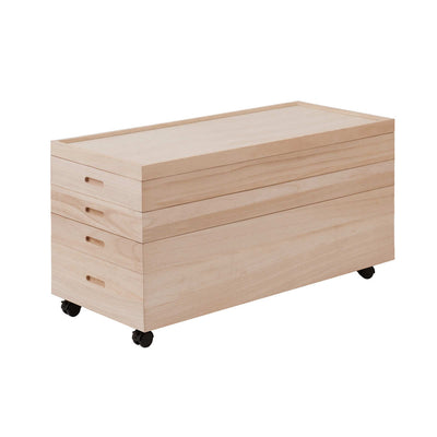 桐 衣装ケース 4段 衣装箱 キャスター付 隅金具なし 高さ46cm