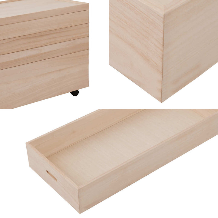 桐衣装ケース5段衣装箱キャスター付隅金具なし高さ54cm