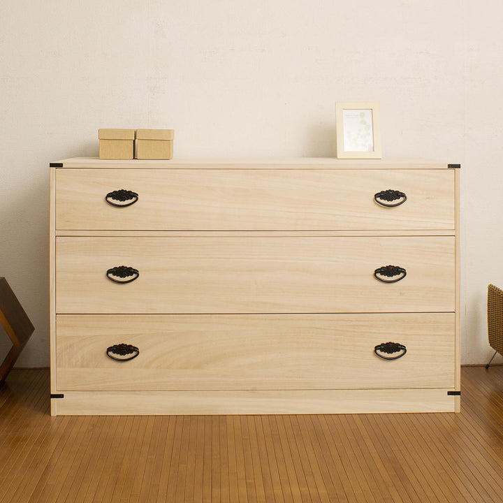 桐タンス幅99.5cm3段台輪あり着物用日本製