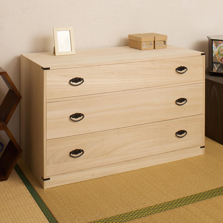 桐タンス幅99.5cm3段台輪あり着物用日本製