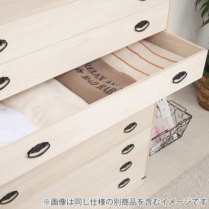 桐タンス幅99.5cm3段上置き兼用桐収納衣装箱引出し日本製完成品