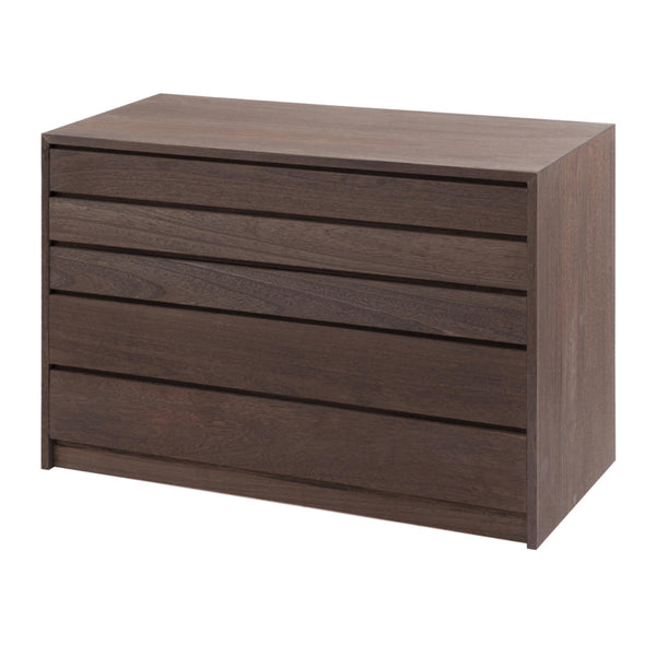 モダン桐タンス5段桐チェスト焼桐仕上げ幅100cm