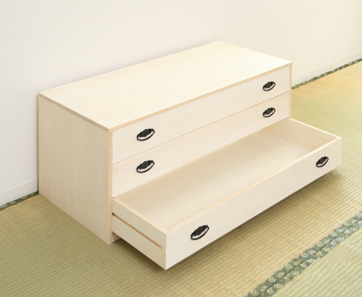 桐タンス幅98.5cm3段引出し完成品日本製