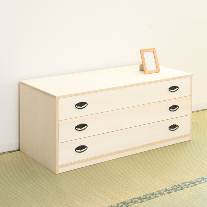 桐タンス幅98.5cm3段引出し完成品日本製