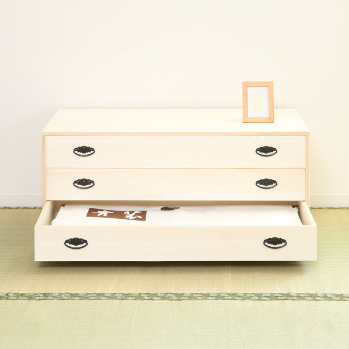 桐タンス幅98.5cm3段引出し完成品日本製