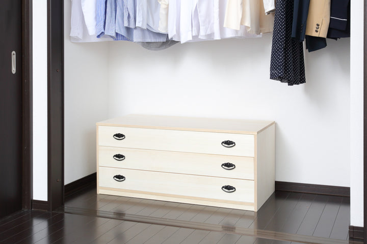 桐タンス幅98.5cm3段引出し完成品日本製