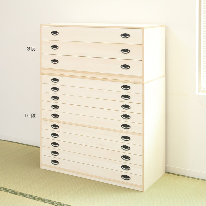 桐タンス幅98.5cm3段引出し完成品日本製