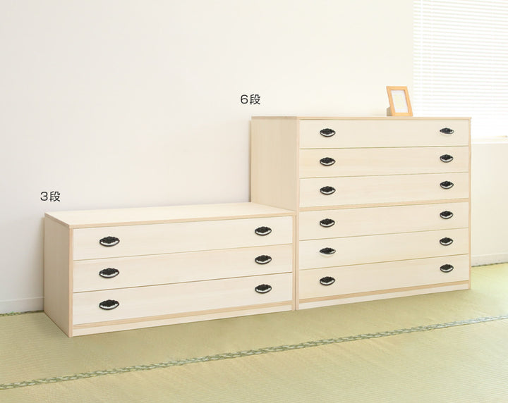 桐タンス幅98.5cm6段引出し完成品日本製