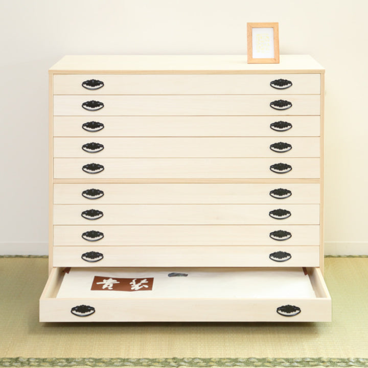 桐タンス幅98.5cm10段引出し完成品日本製