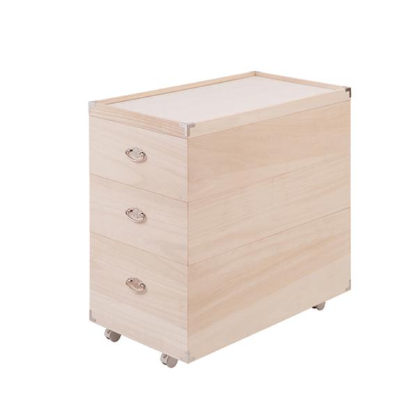 桐衣装箱3段日本製ひな人形ケース竹炭シート入り高さ71.5cm