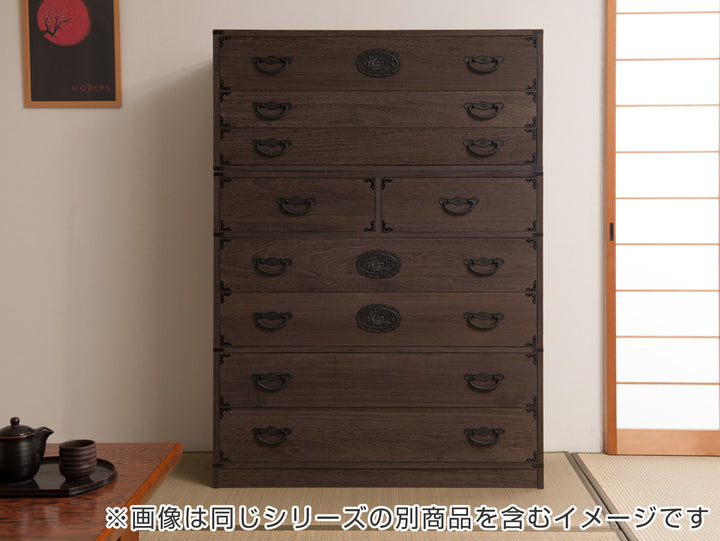 焼桐タンス5段民芸調桐箪笥日本製幅100cm