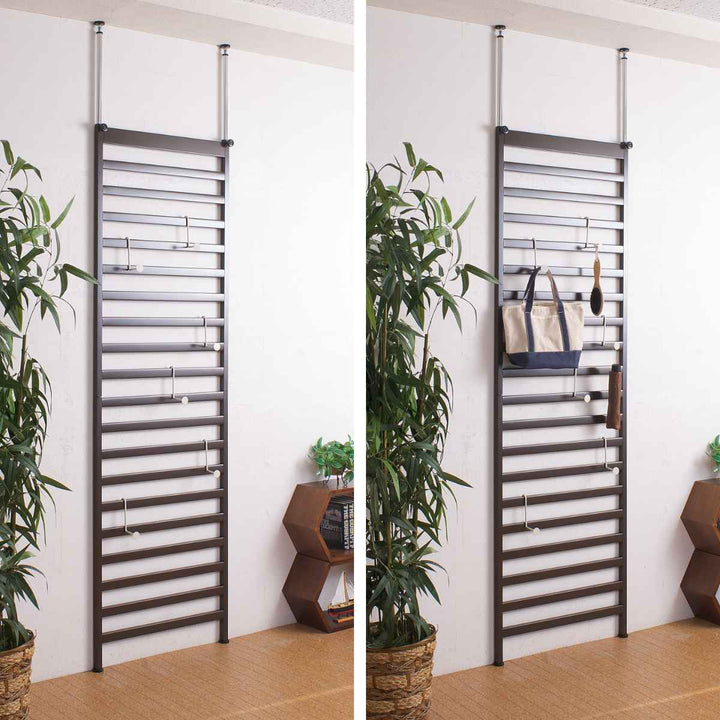 突っ張りラックパーテーション幅60cmブラウン