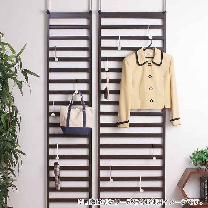 突っ張りラックパーテーション幅60cmブラウン
