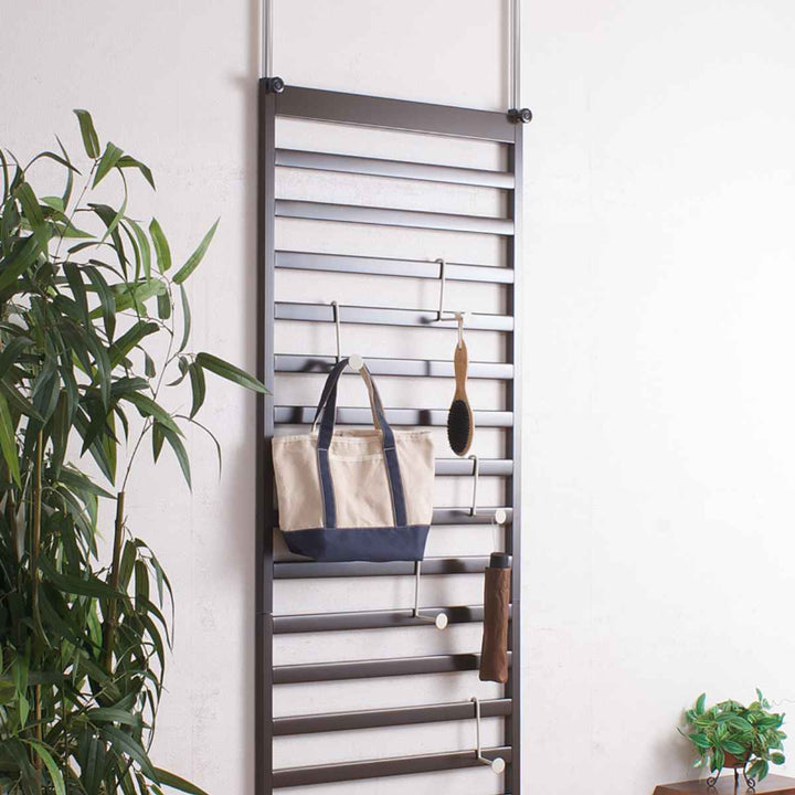 突っ張りラックパーテーション幅60cmブラウン