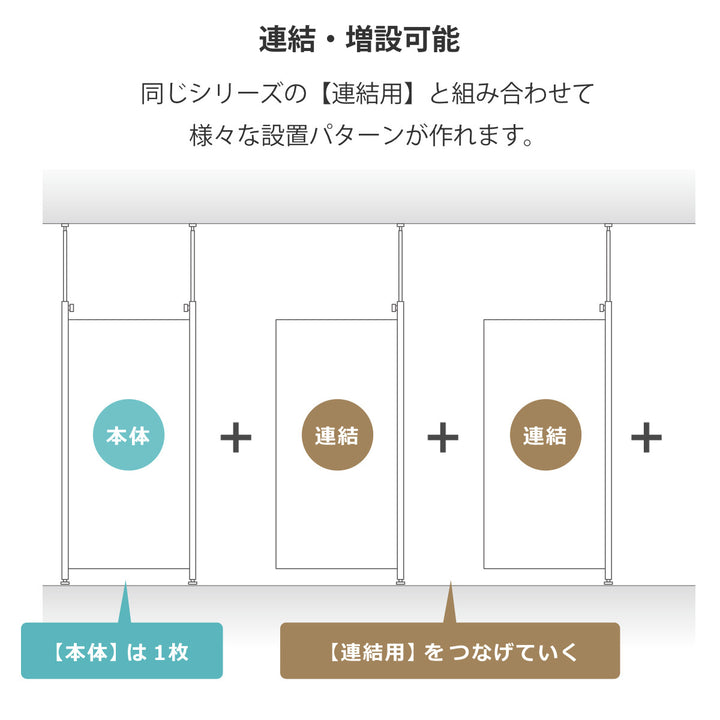 突っ張りパーテーション連結用幅62.5cm